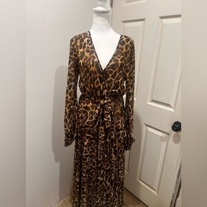 Va Va Voom Animal Print Long Sleeve Dress